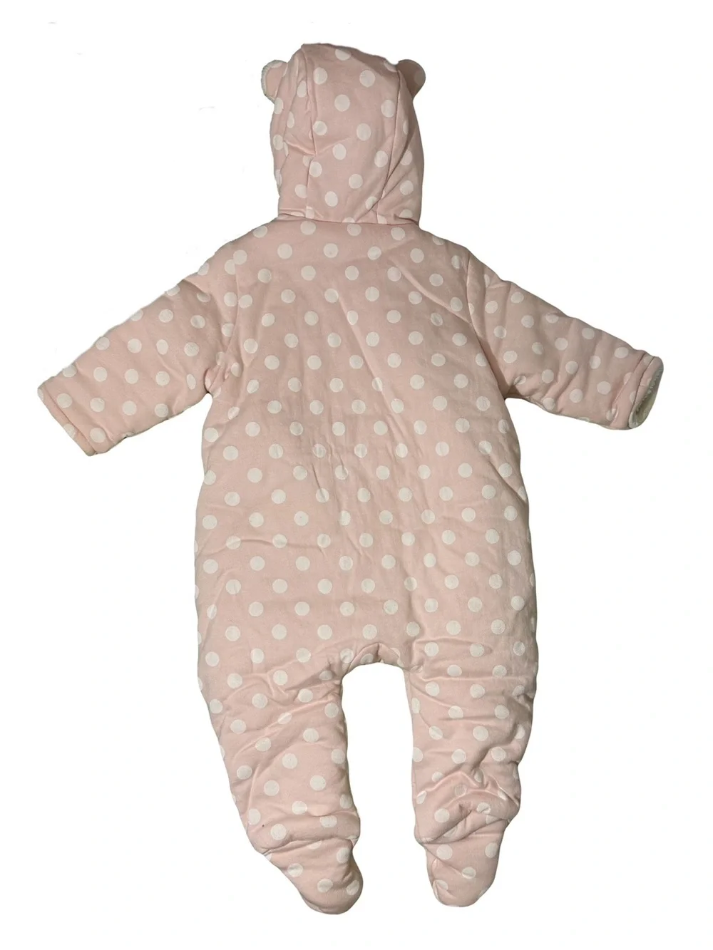GAP Baby Pink Polka Dot Hooded One-Piece outdoor wear jacket